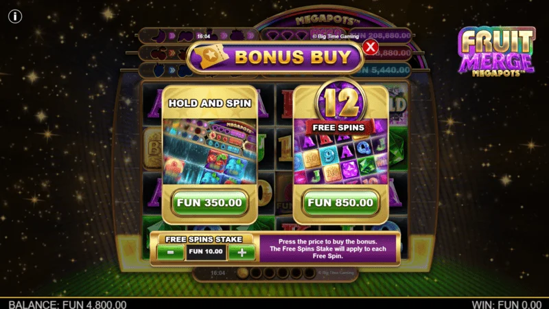 Fruit Merge Megapots - прозорец за покупка на бонус