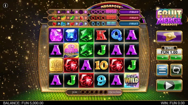 Fruit Merge Megapots - общ изглед на барабаните